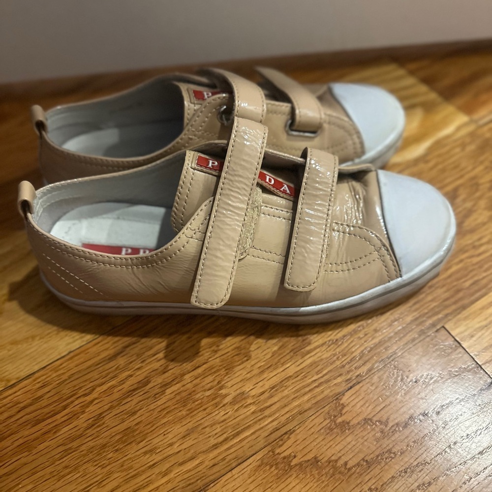 Prada Tan Leather Sneakers - Picture 2 of 5